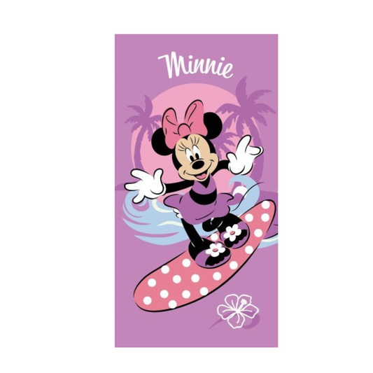 Serviette de plage 100% Polyester - 70x140cm - Disney Minnie Surf - AyMax J'M T Crea
