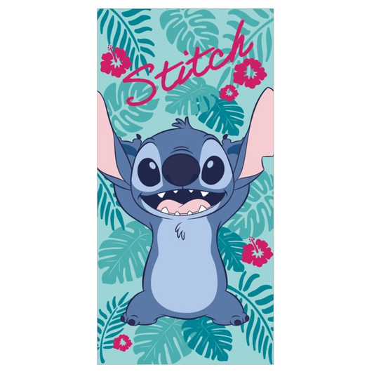 Serviette de plage 100% Polyester - 70x140cm - Disney Stitch Fleurs - AyMax J'M T Crea