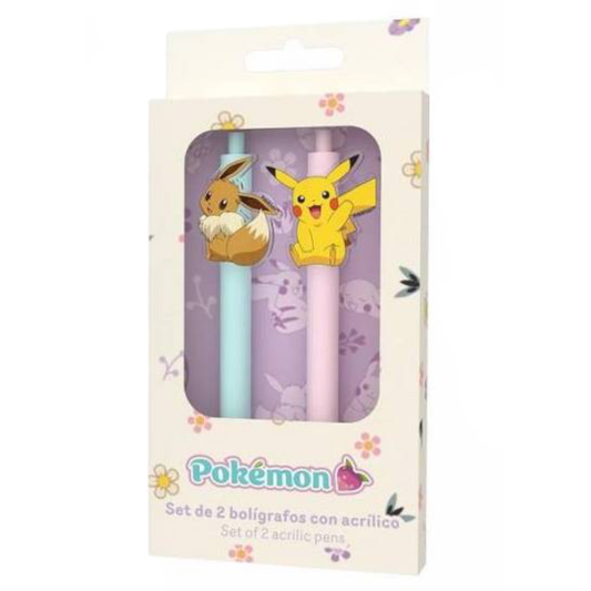 Set de 2 stylos à bille - Collection Flower - Pokémon - CYP J'M T Créa
