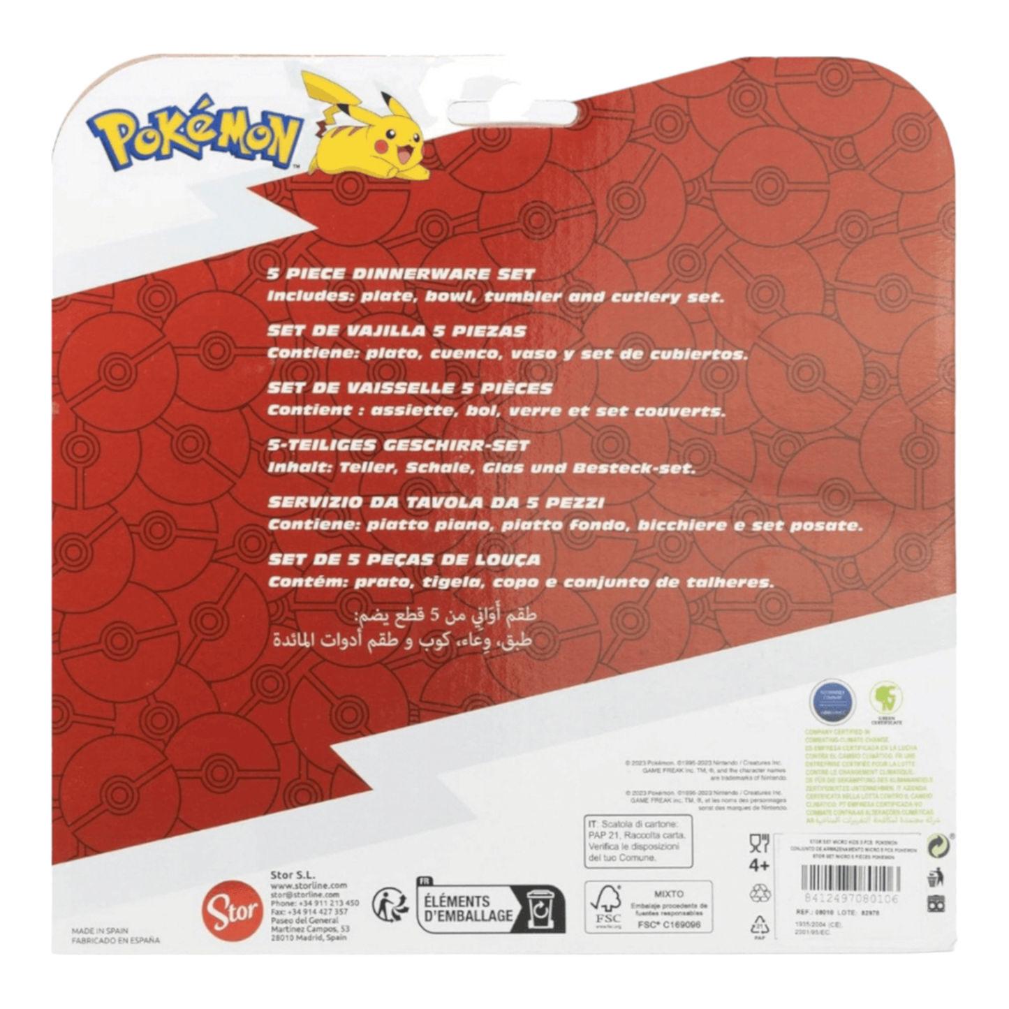 Set de vaisselle 5 pièces - Pokémon - Stor J'M T Créa