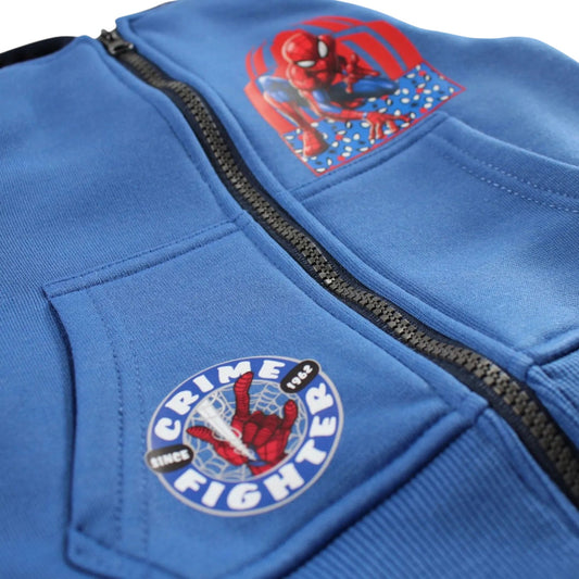 SPIDERMAN - Veste à capuche bleu clair Spiderman Marvel J'M T Créa