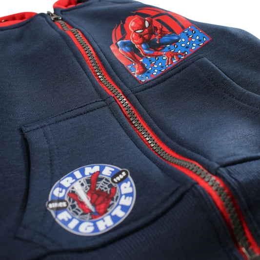 SPIDERMAN - Veste à capuche bleu marine Spiderman Marvel J'M T Créa