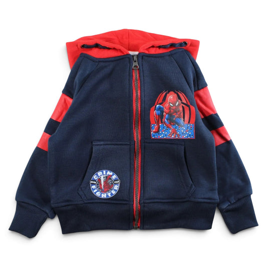 SPIDERMAN - Veste à capuche bleu marine Spiderman Marvel J'M T Créa