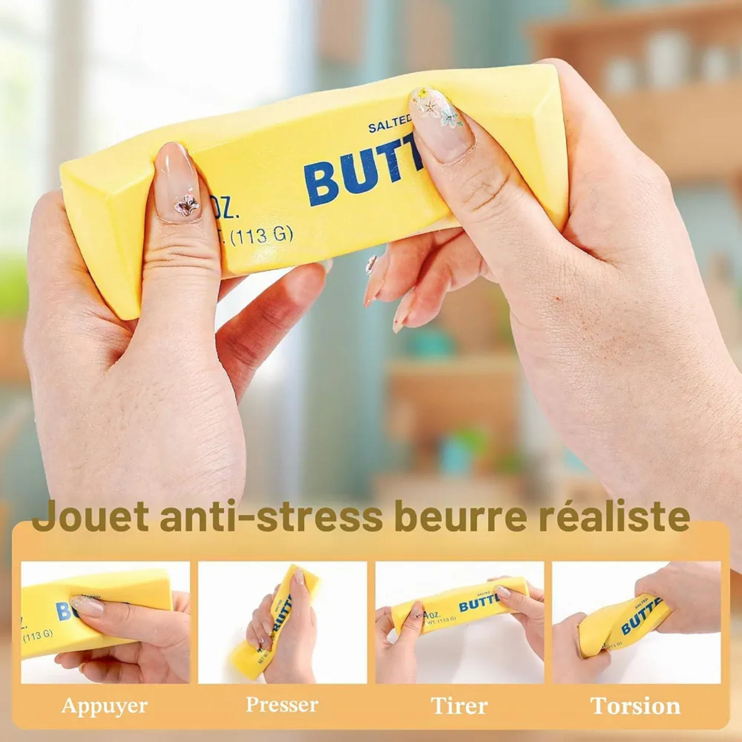Squishy - Beurre / Butter - Jouet anti stress 14 cm J'M T Créa