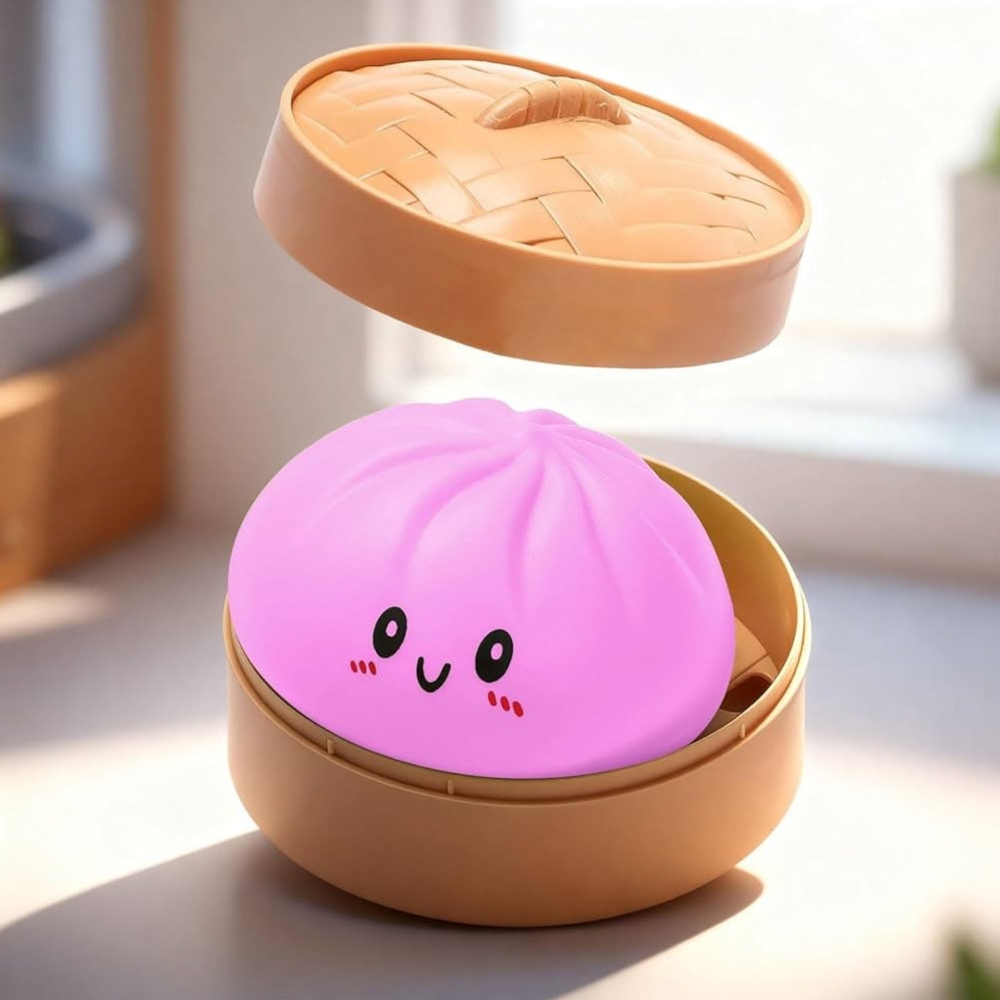 Squishy Dumpling avec panier - Jouet anti stress 8.5 cm - Modèle surprise J'M T Créa