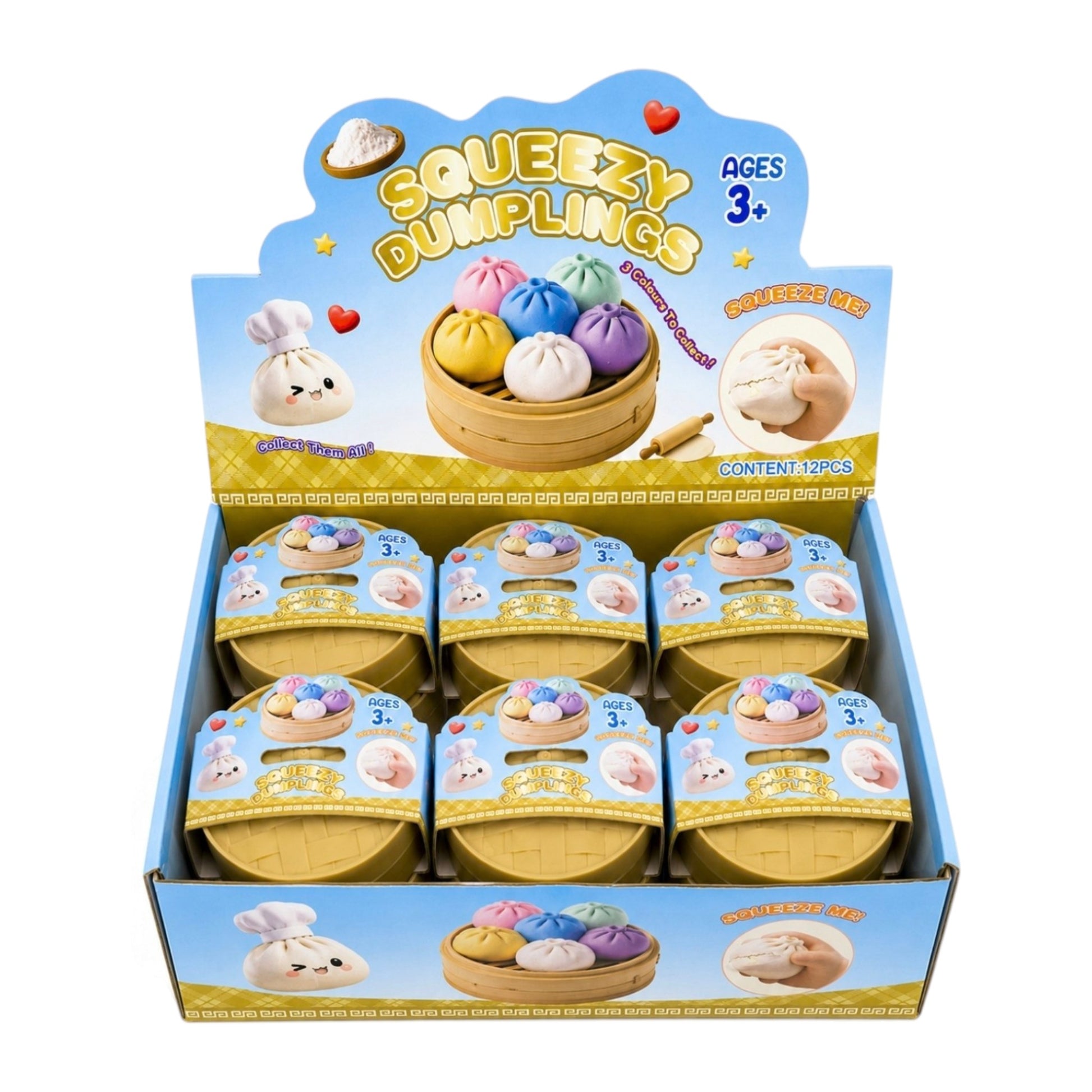 Squishy Dumpling avec panier - Jouet anti stress 8.5 cm - Modèle surprise J'M T Créa