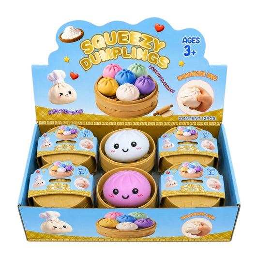 Squishy Dumpling avec panier - Jouet anti stress 8.5 cm - Modèle surprise J'M T Créa