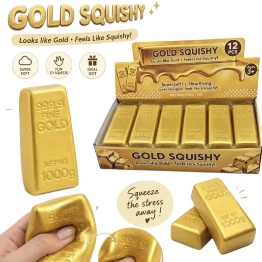 Squishy - Lingot d'or - Golden Squishy - Jouet Anti Stress J'M T Créa