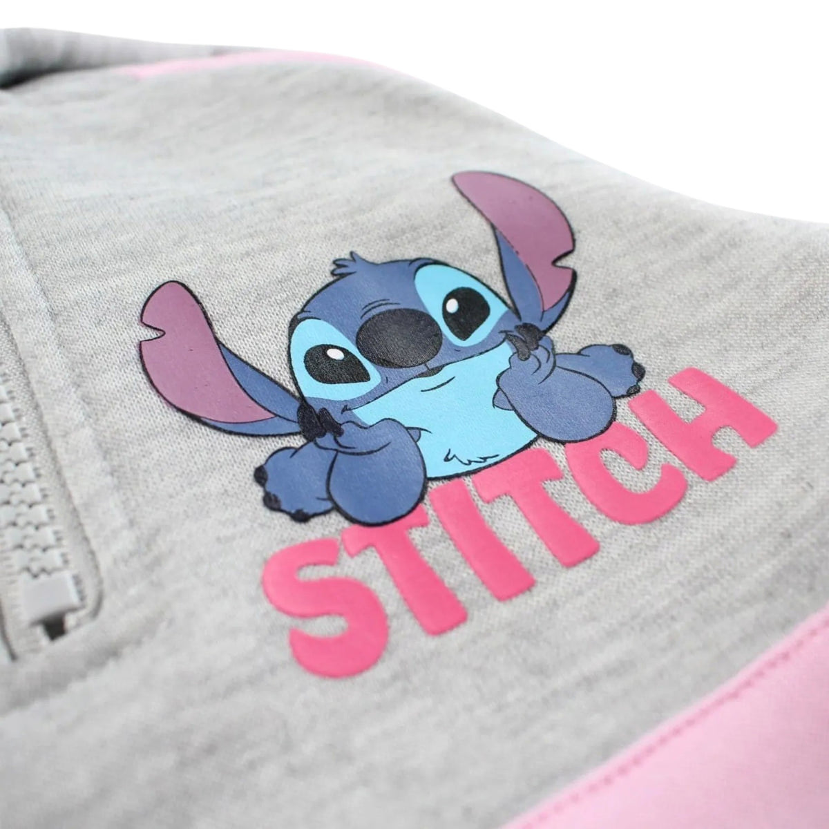 STITCH - Sweat à capuche fille gris Stitch Disney J'M T Créa