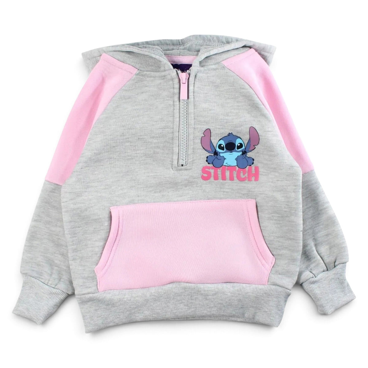 STITCH - Sweat à capuche fille gris Stitch Disney J'M T Créa