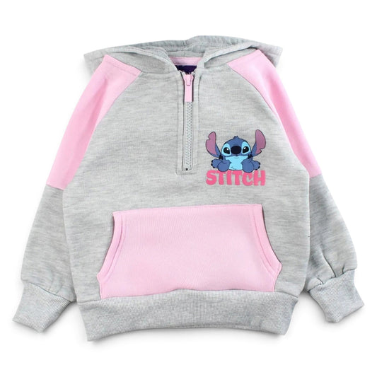 STITCH - Sweat à capuche fille gris Stitch Disney J'M T Créa