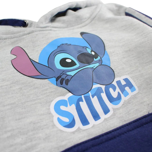 STITCH - Sweat à capuche garçon gris Stitch Disney J'M T Créa