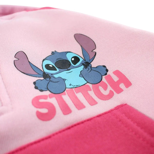 STITCH - Sweat à capuche rose Stitch Disney J'M T Créa