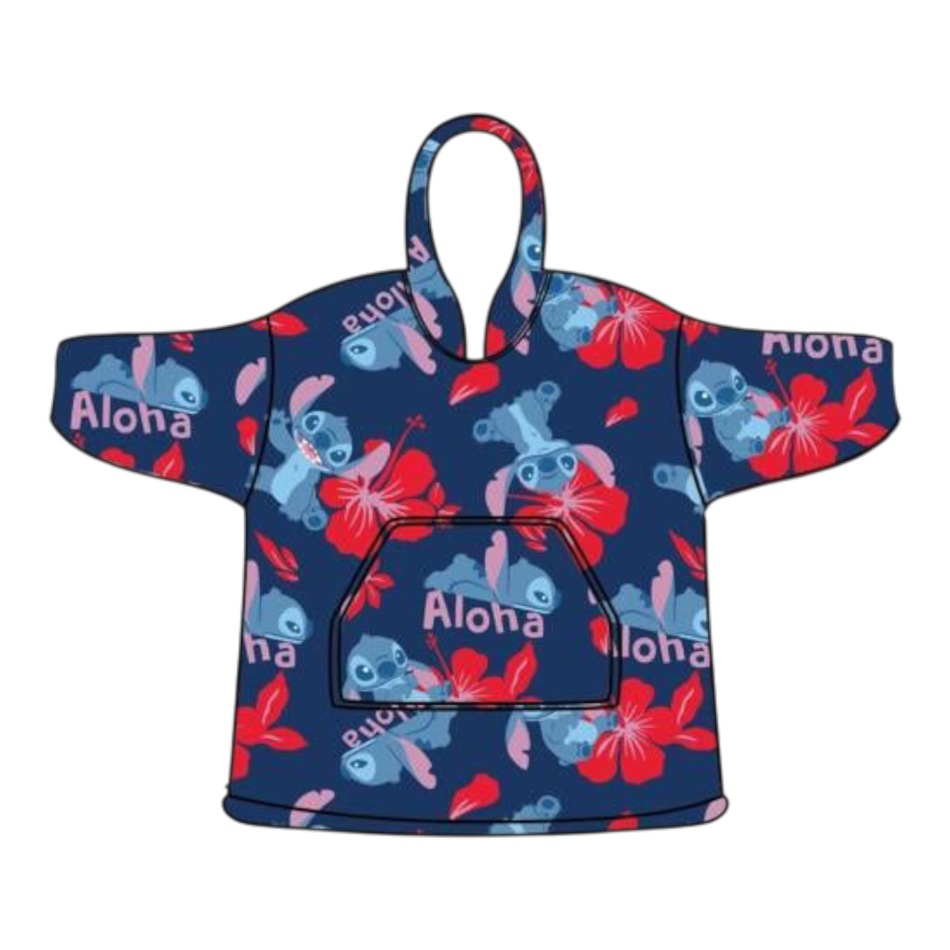 Sweat Poncho - Stitch Aloha - Disney J'M T Crea