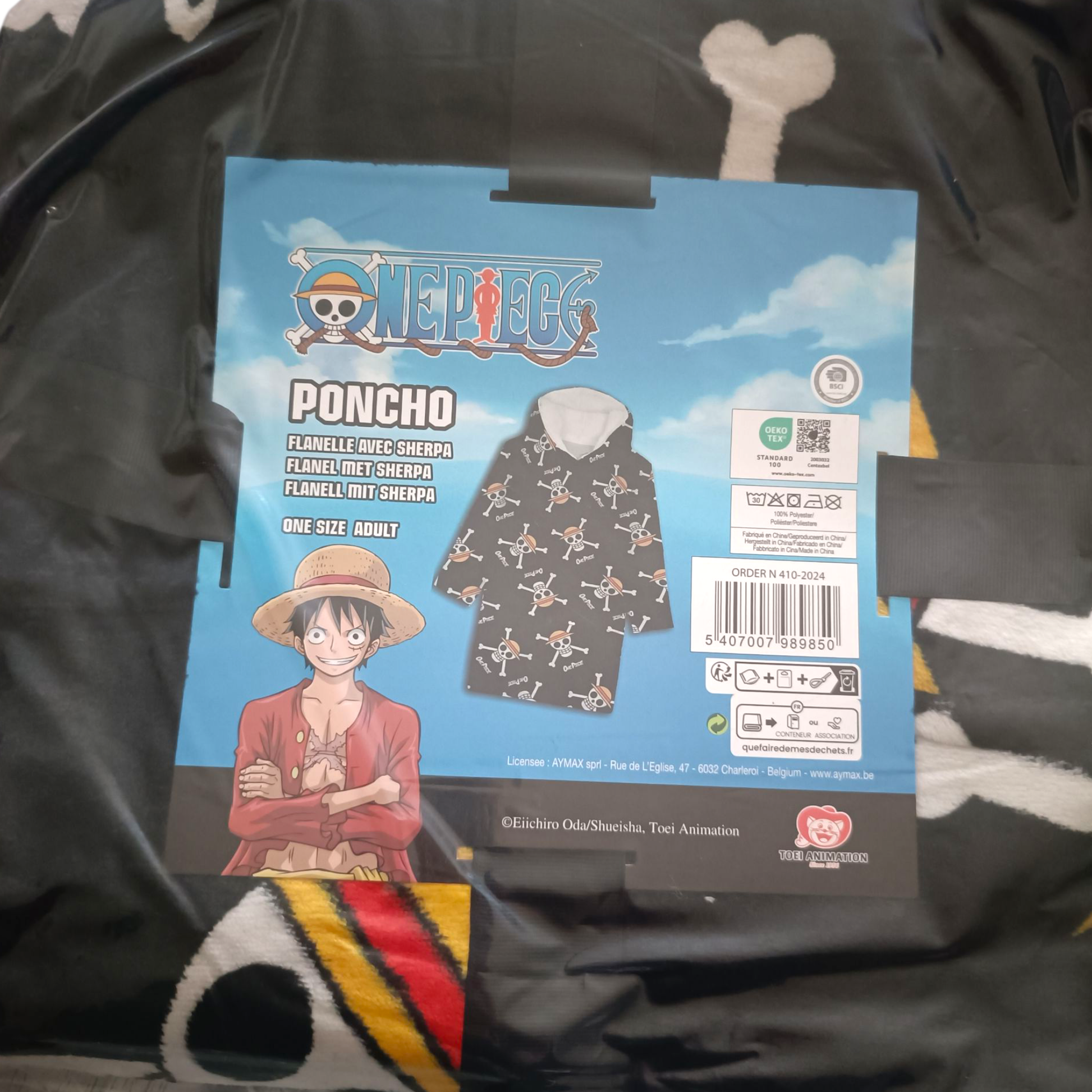 Sweat Poncho - Taille Adulte - Coral Fleece - Straw Hat Crew - One Piece J'M T Crea