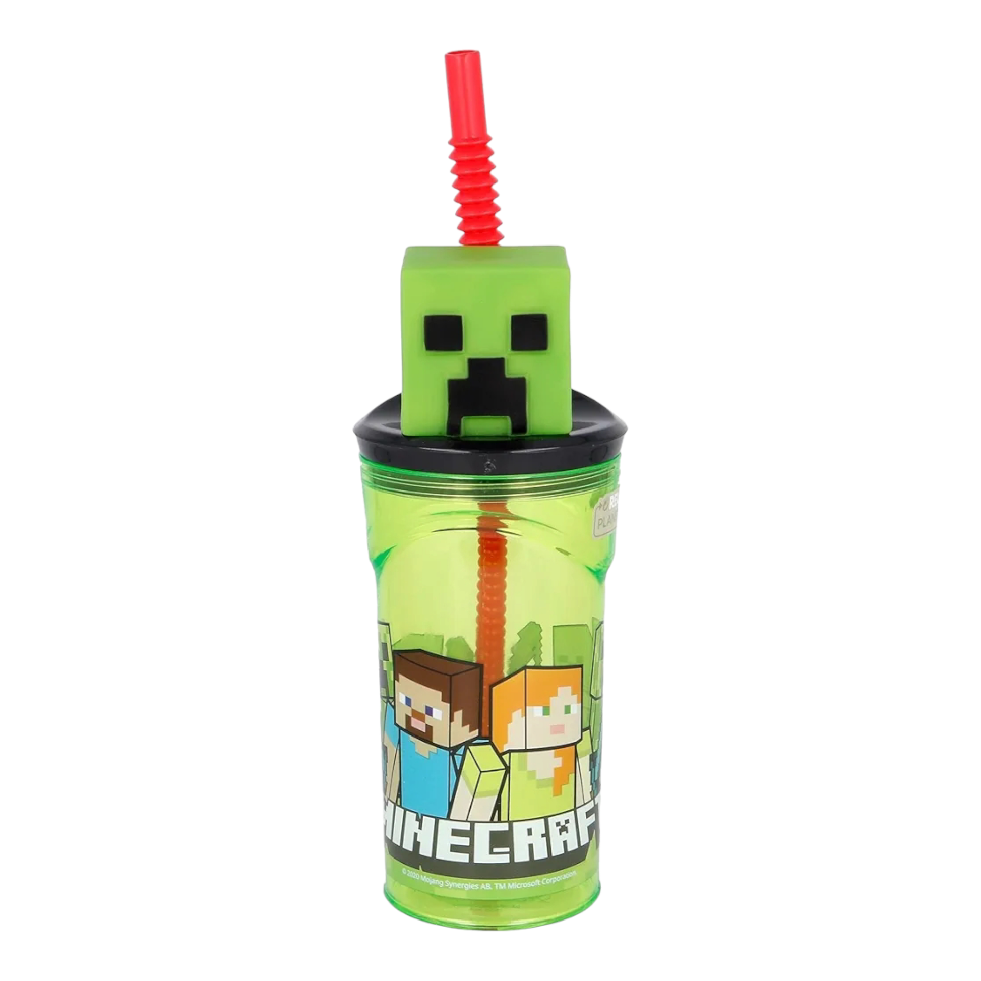 Verre 3D avec paille - Minecraft - Stor J'M T Créa